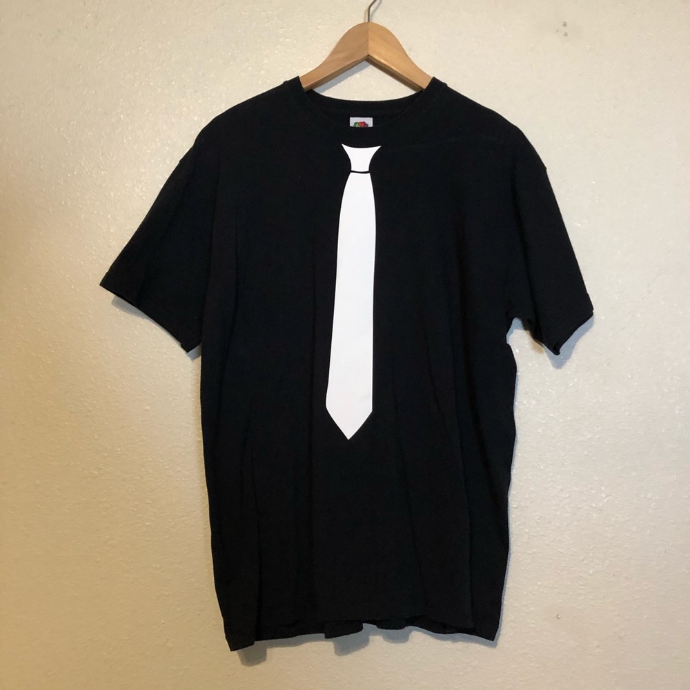 Black and White Tie TShirt - Large